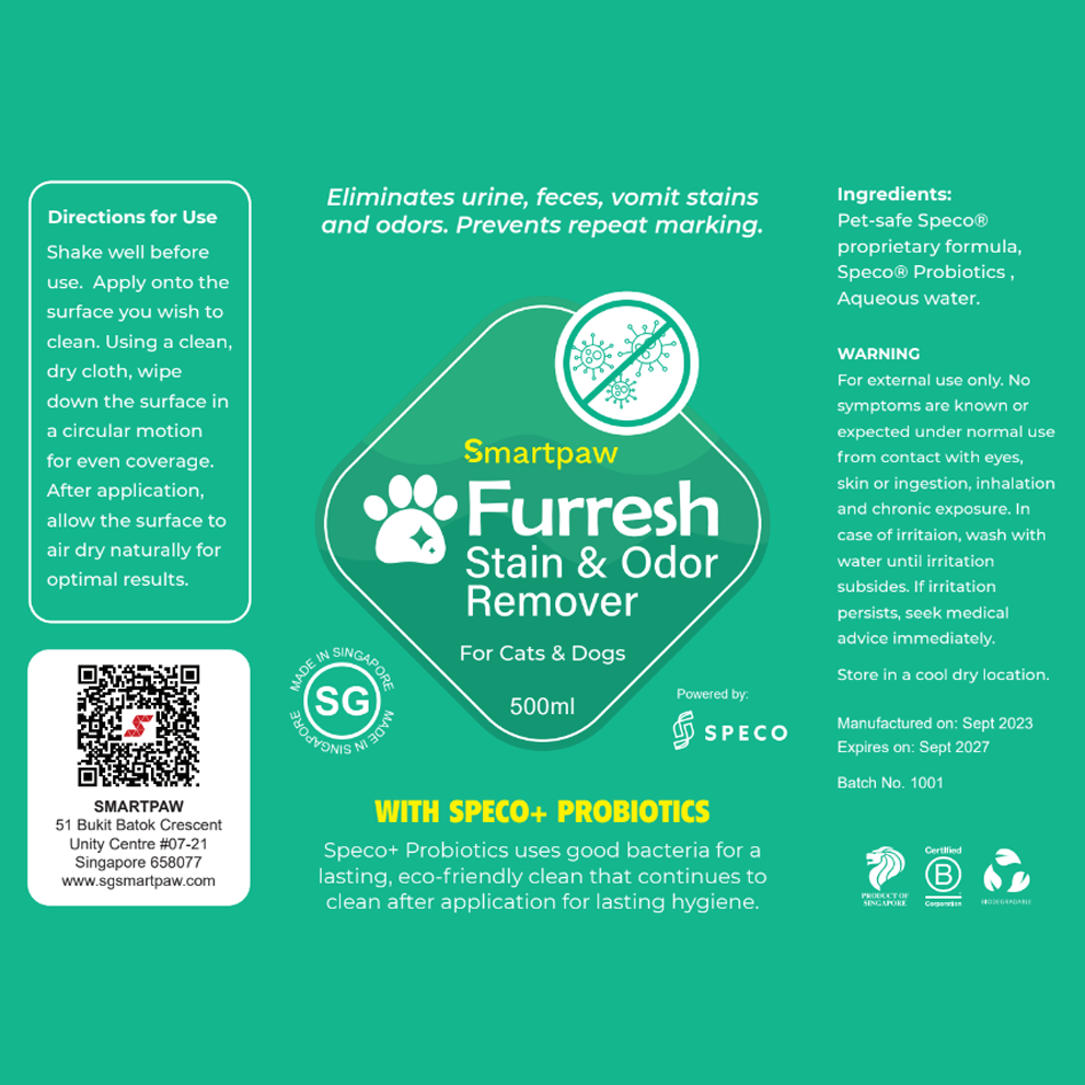 Eliminador de manchas y olores FURRESH