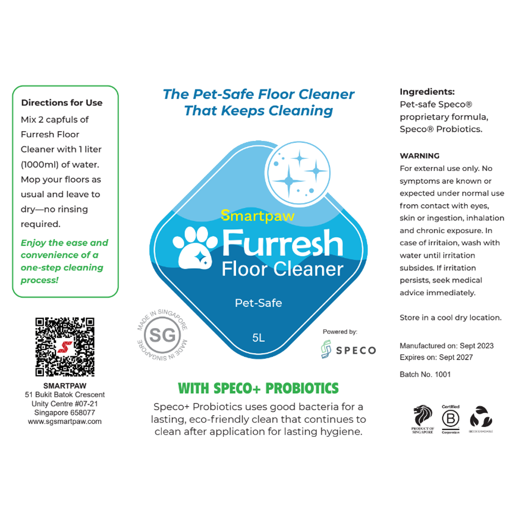 Limpiador de pisos seguro para mascotas FURRESH (5L)