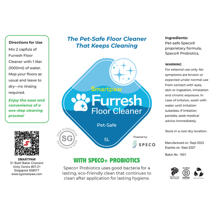 Limpiador de pisos seguro para mascotas FURRESH (5L)