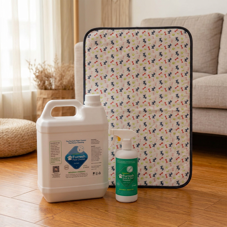 Home Cleanup Trio with the pad upright behind the cleaners