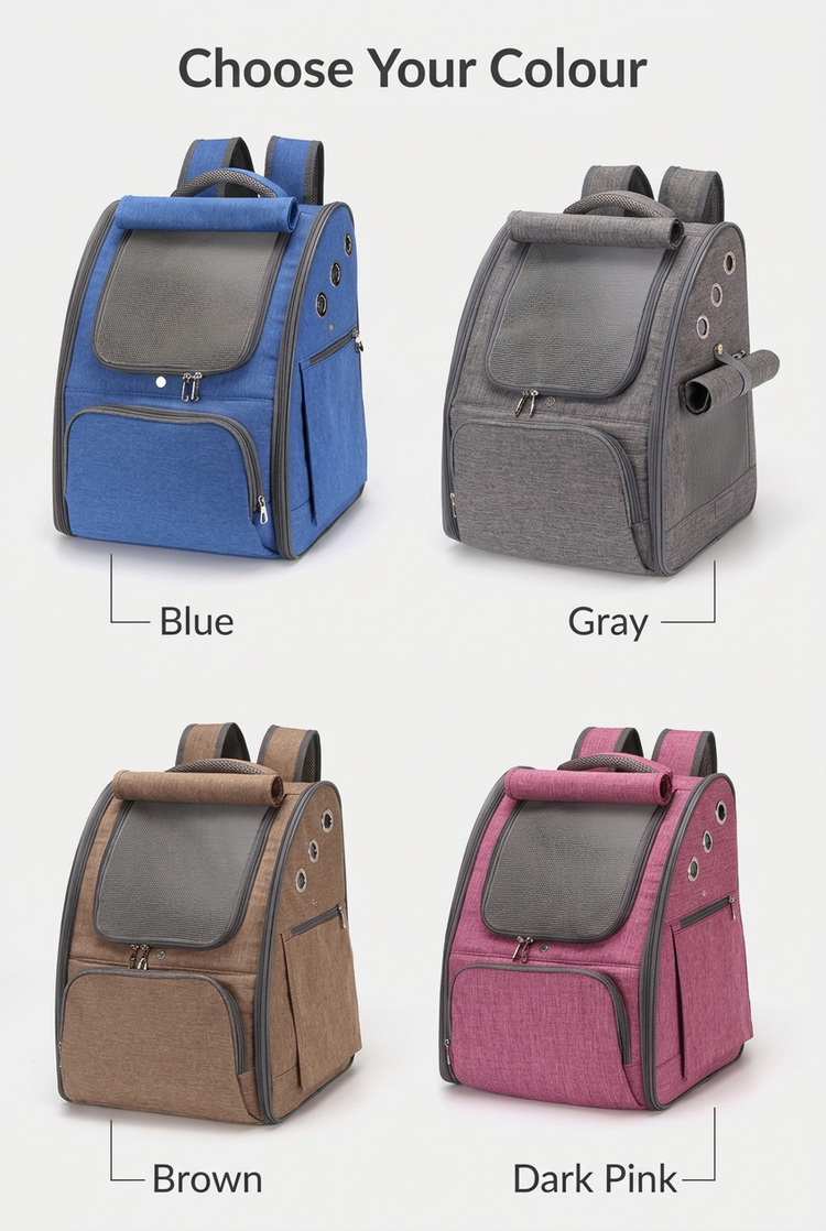 Carrier colours labelled Blue, Gray, Brown and Dark Pink