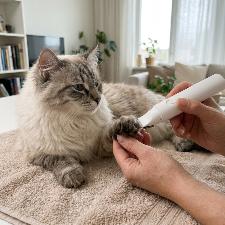 More realistic candid cat grooming image