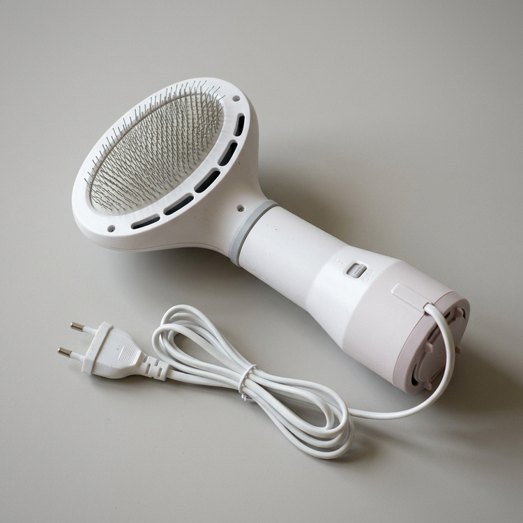 Realistic product-only photo of the pet hair dryer with comb